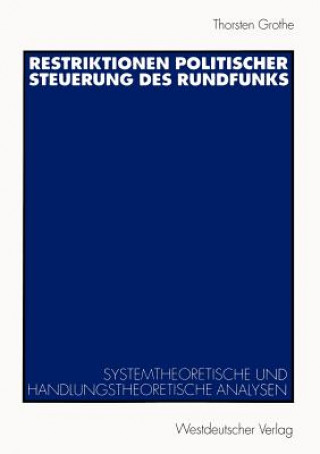 Kniha Restriktionen Politischer Steuerung des Rundfunks Thorsten Grothe