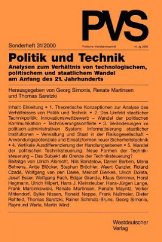 Kniha Politik Und Technik Renate Martinsen