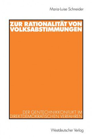 Kniha Zur Rationalitat von Volksabstimmungen Maria-Luise Schneider