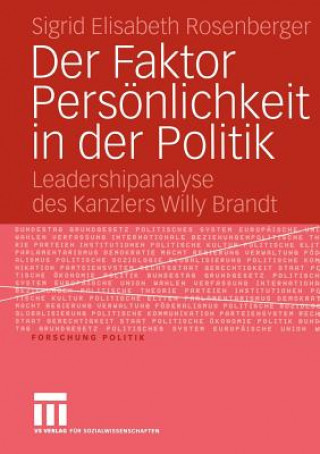 Buch Faktor Personlichkeit in der Politik Sigrid E. Rosenberger