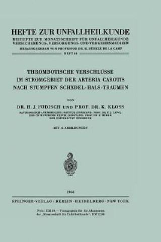 Kniha Thrombotische Verschlüsse im Stromgebiet der Arteria Carotis Nach Stumpfen Schädel-Hals-Traumen Hans J. Födisch