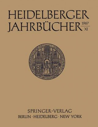 Livre Heidelberger Jahrbucher Universitats-Gesellschaft Heidelberg