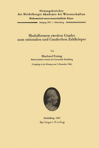 Książka Modulformen zweiten Grades zum rationalen und Gaußschen Zahlkörper Eberhard Freitag