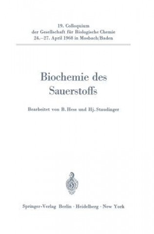 Książka Biochemie des Sauerstoffs Benno Hess