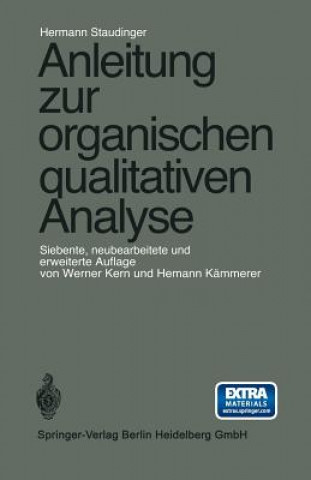 Libro Anleitung zur organischen qualitativen Analyse Hermann Staudinger