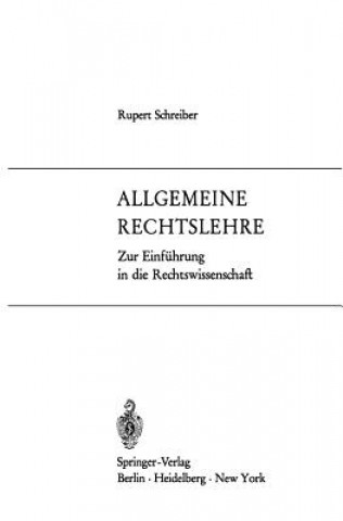 Knjiga Allgemeine Rechtslehre Rupert Schreiber