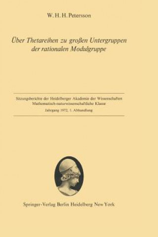 Książka Über Thetareihen zu großen Untergruppen der rationalen Modulgruppe W. Hans H. Petersson