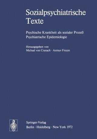 Könyv Sozialpsychiatrische Texte M. V. Cranach