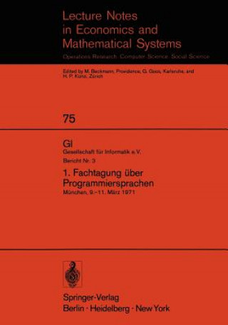 Kniha 1. Fachtagung Uber Programmiersprachen Hans Langmaack