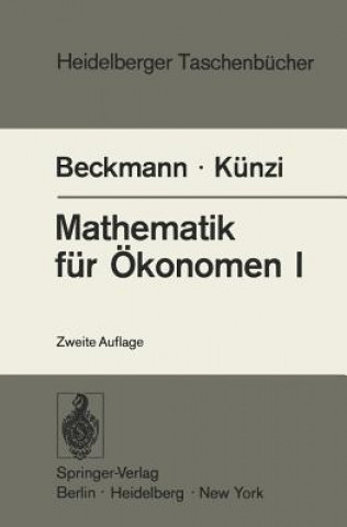 Kniha Mathematik fur Okonomen I Martin J. Beckmann