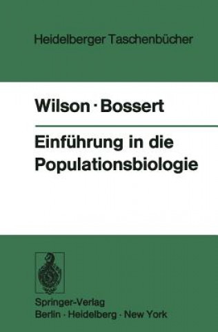 Carte Einfuhrung in Die Populationsbiologie Edward O. Wilson