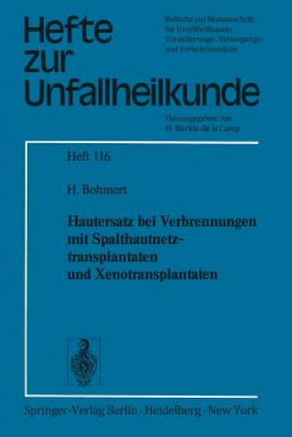 Kniha Hautersatz bei Verbrennungen mit Spalthautnetztransplantaten und Xenotransplantaten H. Bohmert