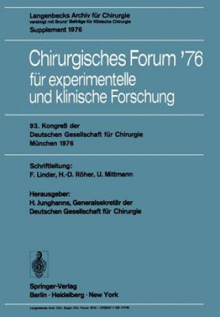 Buch Chirurgisches Forum 76 für experimentelle und klinische Forschung H. Junghanns