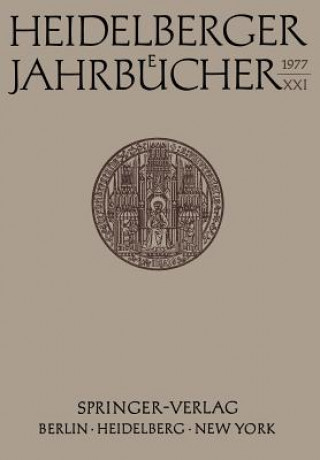 Könyv Heidelberger Jahrbucher Universitats-Gesselschaft Heidelberg