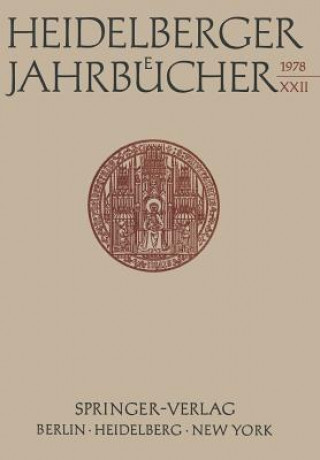 Kniha Heidelberger Jahrbucher Universitats-Gesellschaft Heidelberg