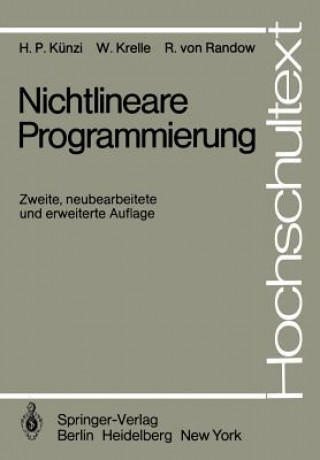 Carte Nichtlineare Programmierung H. P. Künzi