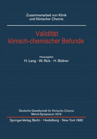 Knjiga Validität klinisch-chemischer Befunde H. Büttner