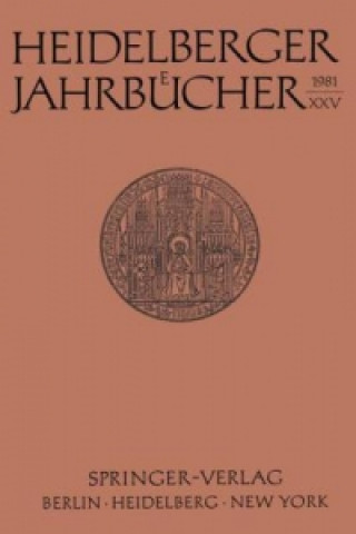 Livre Heidelberger Jahrbucher H. Schipperges