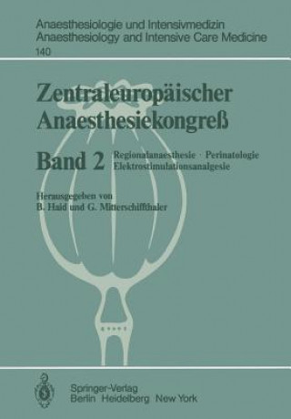 Kniha Zentraleuropaischer Anaesthesiekongress B. Haid