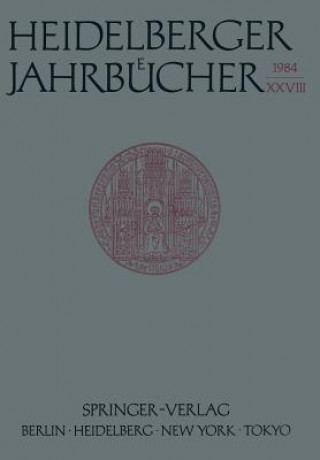 Buch Heidelberger Jahrbucher Universitats-Gesellschaft Heidelberg