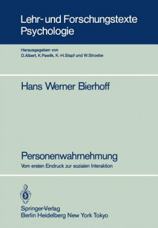 Könyv Personenwahrnehmung Hans-Werner Bierhoff