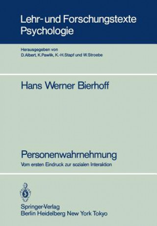 Książka Personenwahrnehmung Hans-Werner Bierhoff