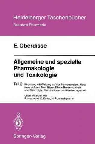 Kniha Allgemeine und Spezielle Pharmakologie und Toxikologie Eckard Oberdisse