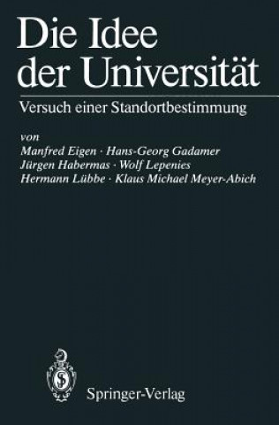 Livro Die Idee der Universitat Manfred Eigen