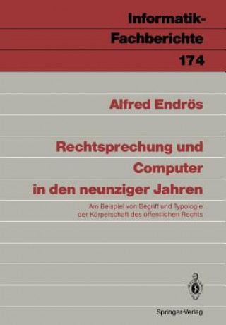 Kniha Rechtsprechung Und Computer in Den Neunziger Jahren Alfred Endrös