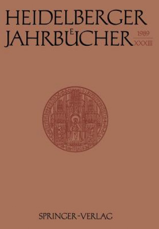 Kniha Heidelberger Jahrbucher Universitats-Gesellschaft Heidelberg