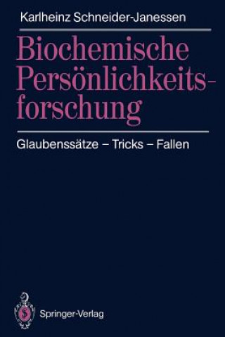 Książka Biochemische Persönlichkeitsforschung Karlheinz Schneider-Janessen