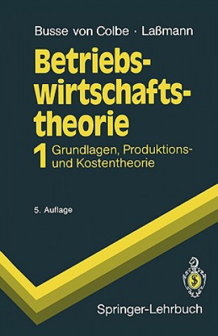 Könyv Betriebswirtschaftstheorie Walther Busse von Colbe