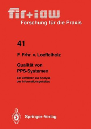 Książka Qualitat von PPS-Systemen Friedrich v. Loeffelholz