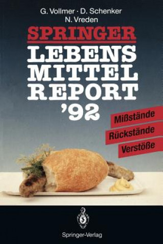 Książka Springer Lebensmittelreport '92 Dieter Schenker