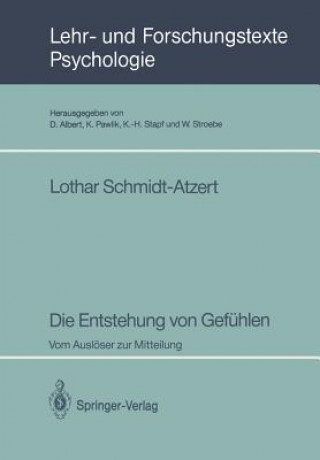 Kniha Die Entstehung von Gefuhlen Lothar Schmidt-Atzert