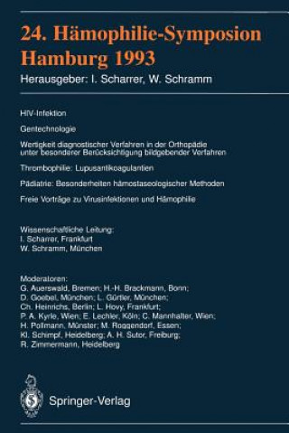 Könyv 24. Hamophilie-Symposion Inge Scharrer