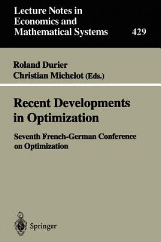 Livre Recent Developments in Optimization Roland Durier