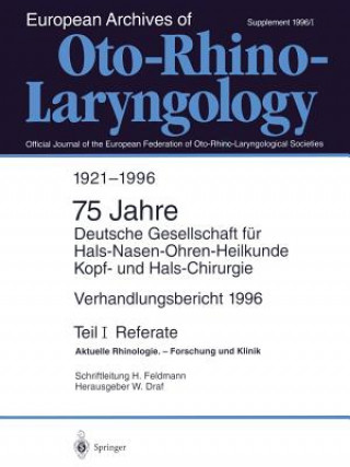 Książka Verhandlungsbericht 1996 der Deutschen Gesellschaft fur Hals-nasen-ohren-heilkunde, Kopf- und Hals-chirurgie W. Draf