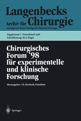 Kniha Chirurgisches Forum '98 W. Hartel