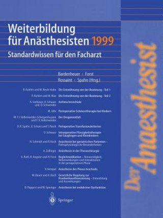 Kniha Weiterbildung für Anästhesisten 1999 H. J. Bardenheuer