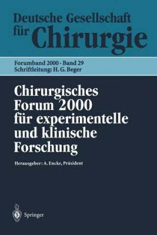 Carte Chirurgisches Forum 2000 für experimentelle und klinische Forschung A. Encke