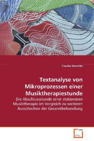 Könyv Textanalyse von Mikroprozessen einer Musiktherapiestunde Claudia Weschke