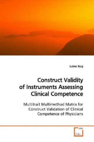 Kniha Construct Validity of Instruments Assessing Clinical  Competence Lubna Baig