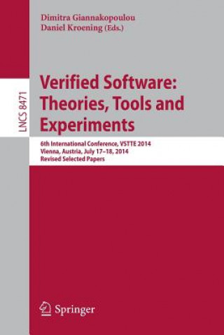 Kniha Verified Software: Theories, Tools and Experiments Dimitra Giannakopoulou