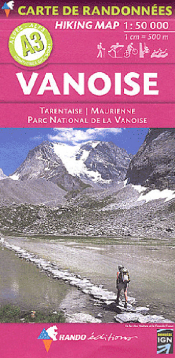 Tiskovina Carte de randonnées Alpes Vanoise. Hiking Map Alps Vanoise 