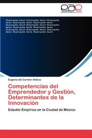 Kniha Competencias del Emprendedor y Gestion, Determinantes de la Innovacion Eugenia del Carmen Aldana