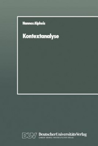 Könyv Kontextanalyse Hannes Alpheis