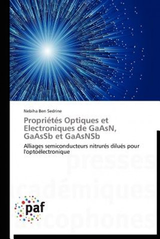 Carte Proprietes Optiques Et Electroniques de Gaasn, Gaassb Et Gaasnsb Nebiha Ben Sedrine