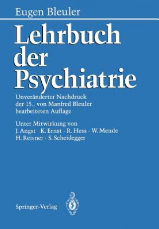 Carte Lehrbuch Der Psychiatrie Eugen Bleuler