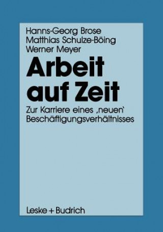 Kniha Arbeit Auf Zeit Hanns-Georg Brose